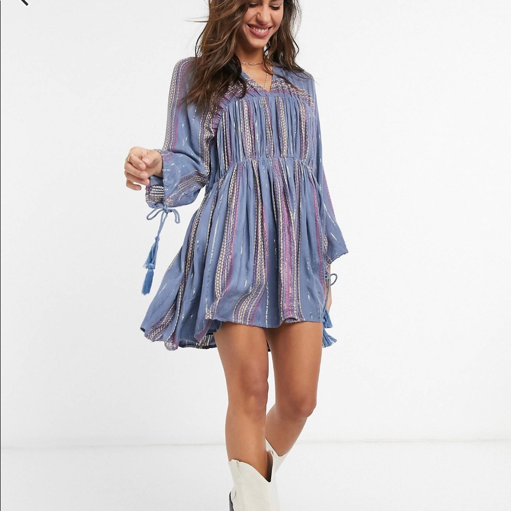Tiered mini smock dress
